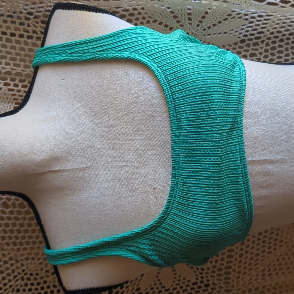 Xhilaration, Green Ribbed Top, Green
